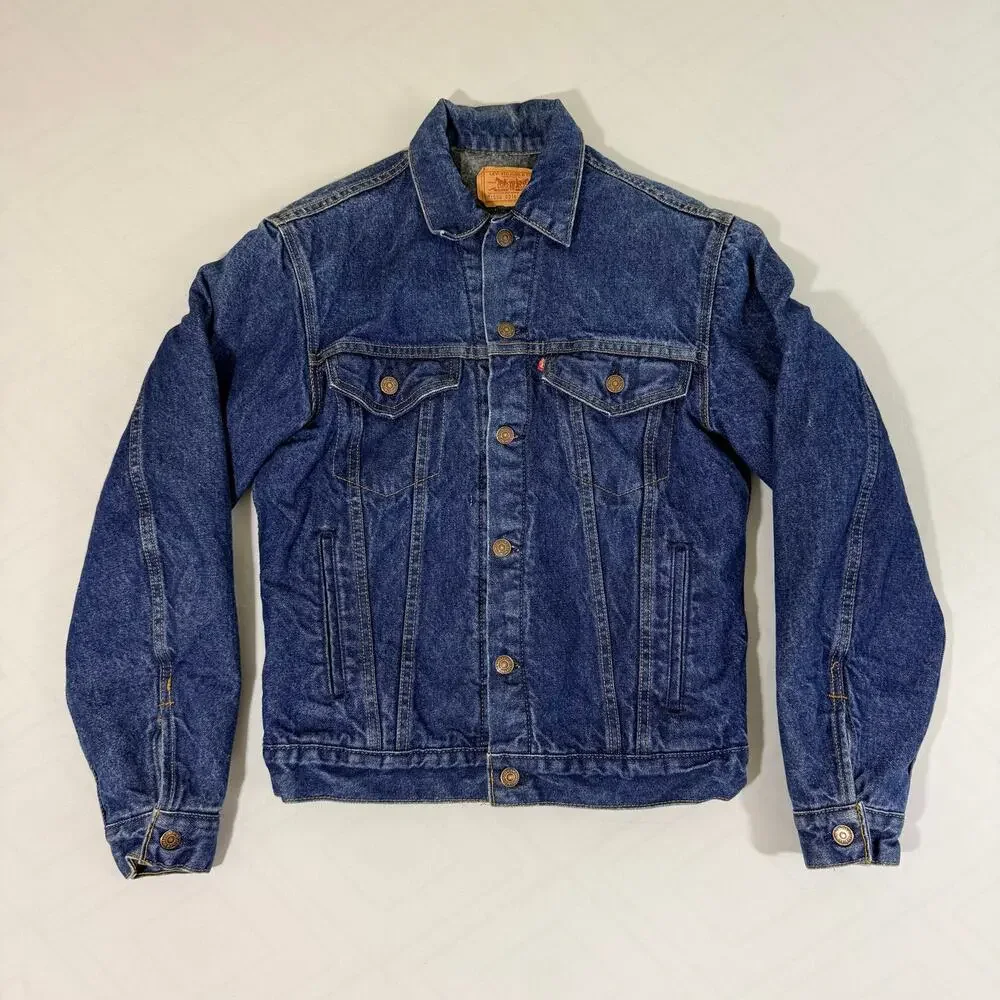 Vintage 1988 Levis 71506 Blanket Lined Denim Trucker Jacket 38L USA Workwear